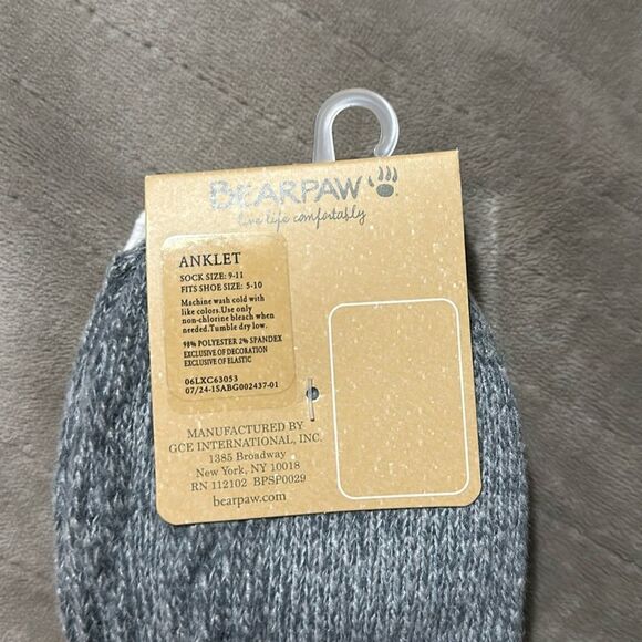 Bearpaw Gray White Tan White US W 5-10 Super Soft 3-Pack Anklet Cable Boot Socks - Picture 4 of 11